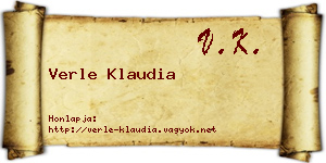 Verle Klaudia névjegykártya